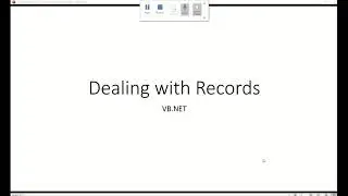 VB115-1  - VB.NET Dealing With Records - Part 1