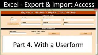 Excel Userform - Import and Export from Access Database