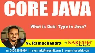 What is Data Type in Java? | Core Java Tutorial | by Mr.Ramachandra