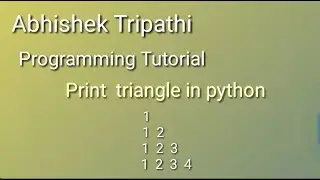 triangle of number in python. number triangle in python, number pattern in python