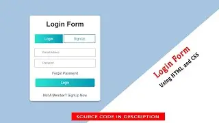 Create Login Form Using Html & CSS | Sign up form