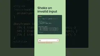 Invalid input shake animation using HTML CSS #webdesign #webdevelopment #htmldesign #coding #shorts