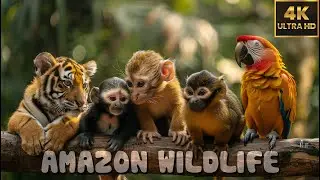 AMAZON ANIMALS | 4K(60FPS) Wildlife Films🌿RELAXING MUSIC ♫