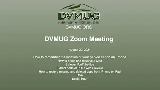 DVMUG Zoom Meeting 8-20-24