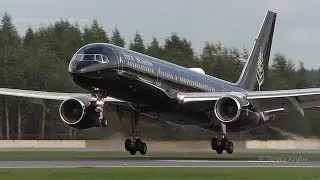 Gorgeous VIP Boeing 757-200 G-TCSX of 'Four Seasons' makes neat landing at Saint Petersburg airport.