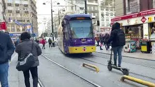 Trams in Istanbul, Turkey 2024 (istanbul'da tramvaylar) - Istanbul T1 Kabataş–Bağcılar Tram