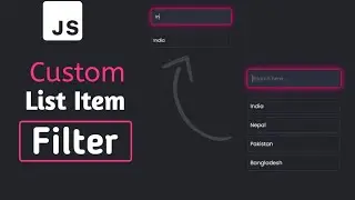 Custom List Filter using JavaScript || Search Filter