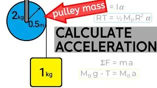 Acceleration of a Single Sided Atwood Machine With Pulley Mass | Newtons Laws, Rotation & Inertia