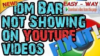 Fix IDM Not Showing download bar In Any Streaming video 2016 - Youtube, Vimeo, etc