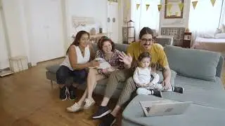 A Family Having a Video Call Using a Laptop || Copyright free vedios || no copyright footage