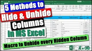 Hide & Unhide Columns in Excel (Macro to unhide columns)