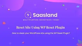 How To Clean WordPress Site Using the WP Reset Plugin | Saasland WordPress Theme