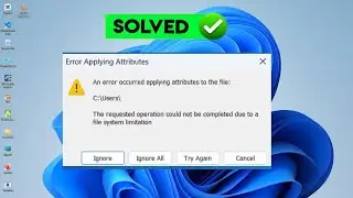 How to Fix “An Error Occurred Applying Attributes to the File” हिंदी