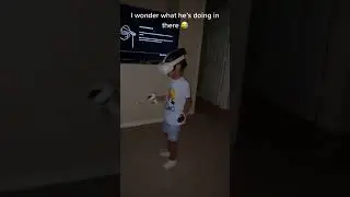 Can't believe we caught him doing this with his VR headset 