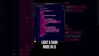 🥰🥰 Set Light & Dark Mode in your website using this two line of JavaScript Code 
