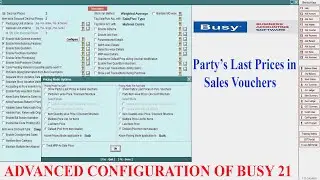 Party's Last Prices in Sales Vouchers | Advanced Configuration in Busy