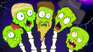 Halloween Zombies - Scary Finger Family + Skeleton Dance Songs By Teehee Town | Hoopla Halloween