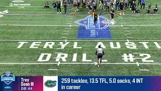 NFL Scouting Combine - DBacks | Teryl Austin Drill 1&2 | 40-62