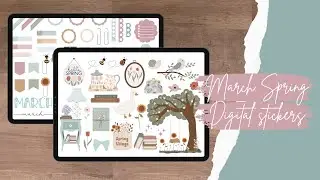 March Digital Stickers - Spring Goodnotes Stickers for Digital Planner - Etsy Digital Sticker Shop