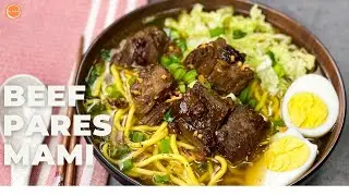 BEEF PARES MAMI | BEEF BRISKET NOODLE SOUP RECIPE | GET COOKIN'