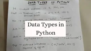 DATA TYPES IN PYTHON | Simplest Introduction