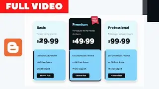 [FULL VIDEO] Design A Responsive Pricing Table Using HTML & CSS For Your Blogger Website