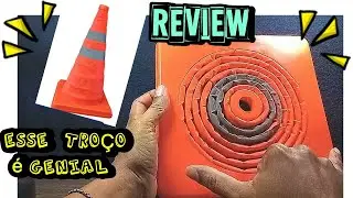 testei o surpreendente CONE retrátil de sinalização da Shopee - Review e Impressões HD