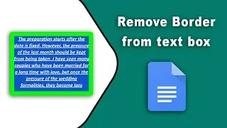 How to remove border from a text box in google docs