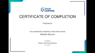 Network Security  for excel online course with certificate from #greatlearning #networksecurity #ai