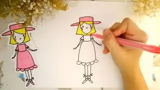 Как рисовать принцессу в шляпке | Няня Уля Рисование для детей 2+