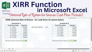 XIRR Function in Excel | Internal Rate of Return for Uneven Cash Flow Period