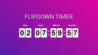 how to create flip countdown clock with javascript and css3 | Flipdown js