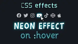 NEON EFFECT, Social media icons links with neon effect using css only