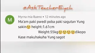 #AskTeacherEych | BMI of weight: 55kg height: 1.61 m