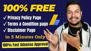 100% Free Privacy Policy, Terms and Conditions, and Disclaimer page For Fast Adsense Approval 😍