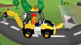 Мультфильм про Лего. Лего Сити. Катаемся на самосвале и бульдозере. Игры для мальчиков.