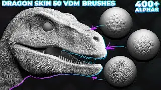 Dragon Sculpting in Zbrush. Dragon Scales. Sculpting details in Zbrush.