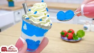 Homemade Miniature Blue Bubble Milktea Recipe | ASMR Cooking Mini Food