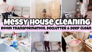 EXTREME CLEAN WITH ME 2024 | ROOM TRANSFORMATION, DECLUTTERING & HNAGING PICS FINALLY | MESS HOUSE