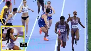 Shamier Little Usa relay won silver medal | Relay 4 *400 Olympic silver usa | Relay Olympic 2024