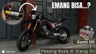 MODIF RECEH | EMANG BISA.?? TUTORIAL PASANG BUSA PROTAPER DI STANG ORI CRF 150L | GANTI OLI CRF....