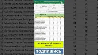 ✅✅Как в таблице эксель закрепить 2 верхние строки? 