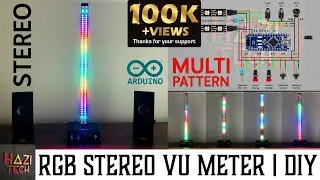 DIY RGB Stereo VU Meter  | Multi Color with Patterns | Arduino Nano and WS2812B | Free Arduino Code