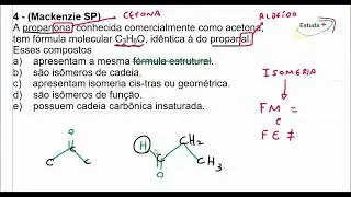 A propanona tem fórmula molecular C3H6O, idêntica à do propanal. Esses compostos são: