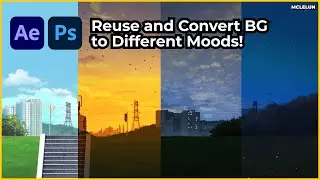 Reuse and Adjust Single Background Art to Various Settings and Moods Times of Day!