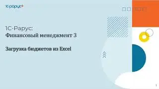 Загрузка данных бюджета из Excel в 1С-Рарус:Финансовый менеджмент 3