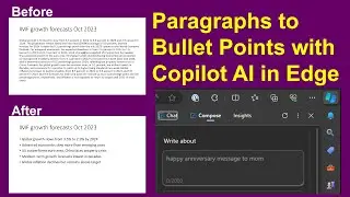 Let AI create bullet points from paragraphs of text on PowerPoint slides with Copilot in Edge