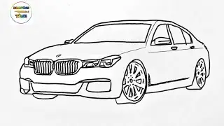 How to Draw a BMW Car - Easy Car Drawings - Car Drawing Technique