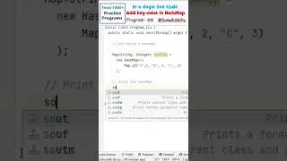 #113 Single Line Code to Add Key-Value Pairs in HashMap #Shorts #java #coding