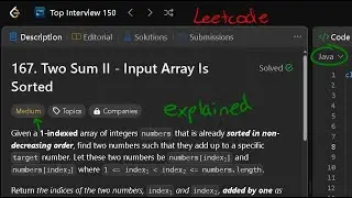 LeetCode: Two Sum II - Input Array Is Sorted | JAVA | array, two pointers, binary search, conditions